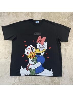 KITH x Disney Donald Duck 90th Anniversary Smooch Vintage Black 2XL Tee NWOT